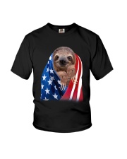 Sloth American Flag Youth T-Shirt tile