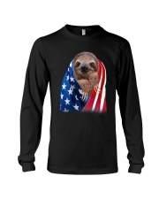Sloth American Flag Long Sleeve Tee tile