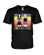 LGBTQ Pride Girls Like Girls V-Neck T-Shirt tile