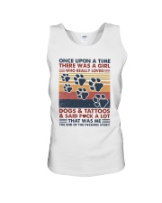 Once Upon A Time Girl Loved Dogs and Tattoos Unisex Tank tile