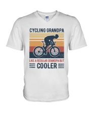 Cycling Grandpa like a regular grandpa but cooler V-Neck T-Shirt tile