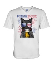 Cat US Freedom V-Neck T-Shirt tile