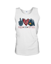 LGBTQ Peace Love Hugs Unisex Tank tile
