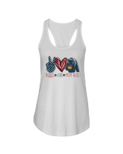 LGBTQ Peace Love Hugs Ladies Flowy Tank tile