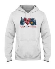 LGBTQ Peace Love Hugs Hooded Sweatshirt tile