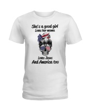 Shes a good girl Loves her mama Loves Jesus And A Ladies T-Shirt tile