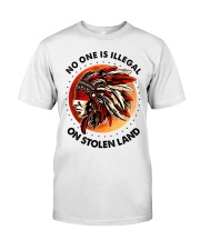 Native American No One Is Illegal On Stolen Land Premium Fit Mens Tee tile