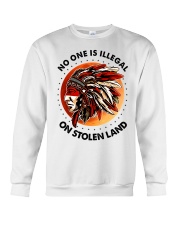 Native American No One Is Illegal On Stolen Land Crewneck Sweatshirt tile