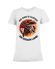 Native American No One Is Illegal On Stolen Land Premium Fit Ladies Tee tile