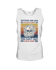 Tattoos are like potato chips You can't have one Unisex Tank tile