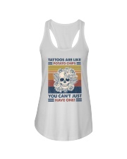Tattoos are like potato chips You can't have one Ladies Flowy Tank tile