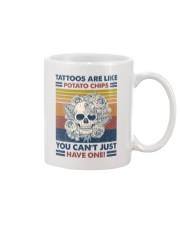 Tattoos are like potato chips You can't have one Mug tile