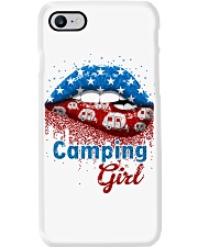 Camping Girl American Lips Phone Case tile