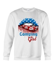 Camping Girl American Lips Crewneck Sweatshirt tile