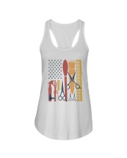 Barber Us Flag Summer Vintage Ladies Flowy Tank tile