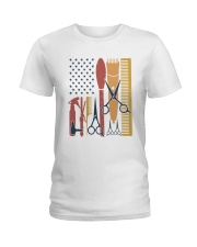 Barber Us Flag Summer Vintage Ladies T-Shirt tile