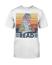 Elephant reading Premium Fit Mens Tee tile