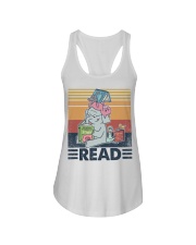 Elephant reading Ladies Flowy Tank tile