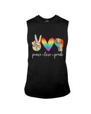 Peace Love Pride Rainbow LGBT Lesbian Gay Pride Sleeveless Tee tile