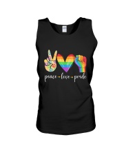 Peace Love Pride Rainbow LGBT Lesbian Gay Pride Unisex Tank tile