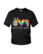 Peace Love Pride Rainbow LGBT Lesbian Gay Pride Youth T-Shirt tile