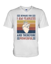 Beware for I Am Fearless and Therefore Powerful V-Neck T-Shirt tile