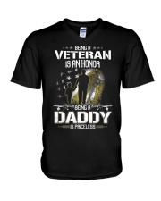 Being a Veteran is an honor Being a Daddy V-Neck T-Shirt tile