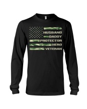 Husband daddy protector hero veteran Long Sleeve Tee tile