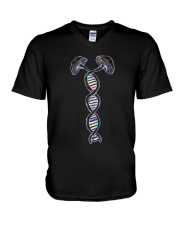 Mushrooms DNA Hologram V-Neck T-Shirt tile