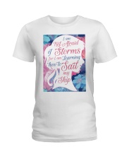I am not afraid of storms Ladies T-Shirt tile