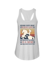 Behind every great horse girl Ladies Flowy Tank tile