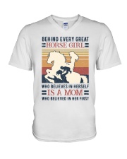 Behind every great horse girl V-Neck T-Shirt tile