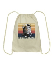 Summer Vintage Cat Tattoo I Do What I Want Drawstring Bag tile