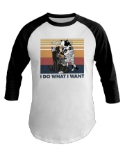 Summer Vintage Cat Tattoo I Do What I Want Baseball Tee tile