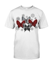 Christmas tartan butterfly Classic T-Shirt tile