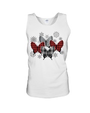 Christmas tartan butterfly Unisex Tank tile