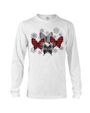 Christmas tartan butterfly Long Sleeve Tee tile