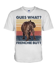 Dachshund gues what wiener butt V-Neck T-Shirt tile