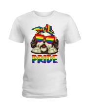 Pride LGBT Gay Be Lesbian Shih Tzu Funny Ladies T-Shirt tile