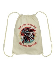 Native American No One Is Illegal On Stolen Land Drawstring Bag tile