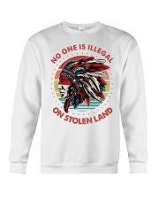 Native American No One Is Illegal On Stolen Land Crewneck Sweatshirt tile