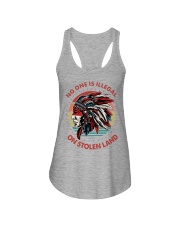 Native American No One Is Illegal On Stolen Land Ladies Flowy Tank front