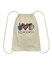 Peace Love Beer Drawstring Bag tile
