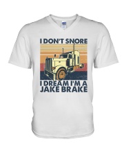 Retro I Don't Snore I Dream I'm A Jake Brake V-Neck T-Shirt tile