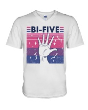 LGBTQ Pride Bi Five V-Neck T-Shirt tile