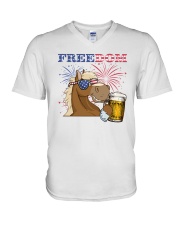 Horse US Freedom V-Neck T-Shirt tile