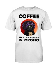 Black Cat Coffee Because Murder Is Wrong Premium Fit Mens Tee tile