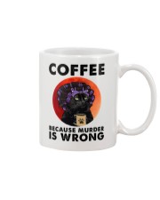 Black Cat Coffee Because Murder Is Wrong Mug tile