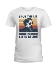 I Put The Lit In Literature Charles Dickens Ladies T-Shirt tile