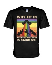 LGBTQ Pride UFO Unicorn V-Neck T-Shirt tile